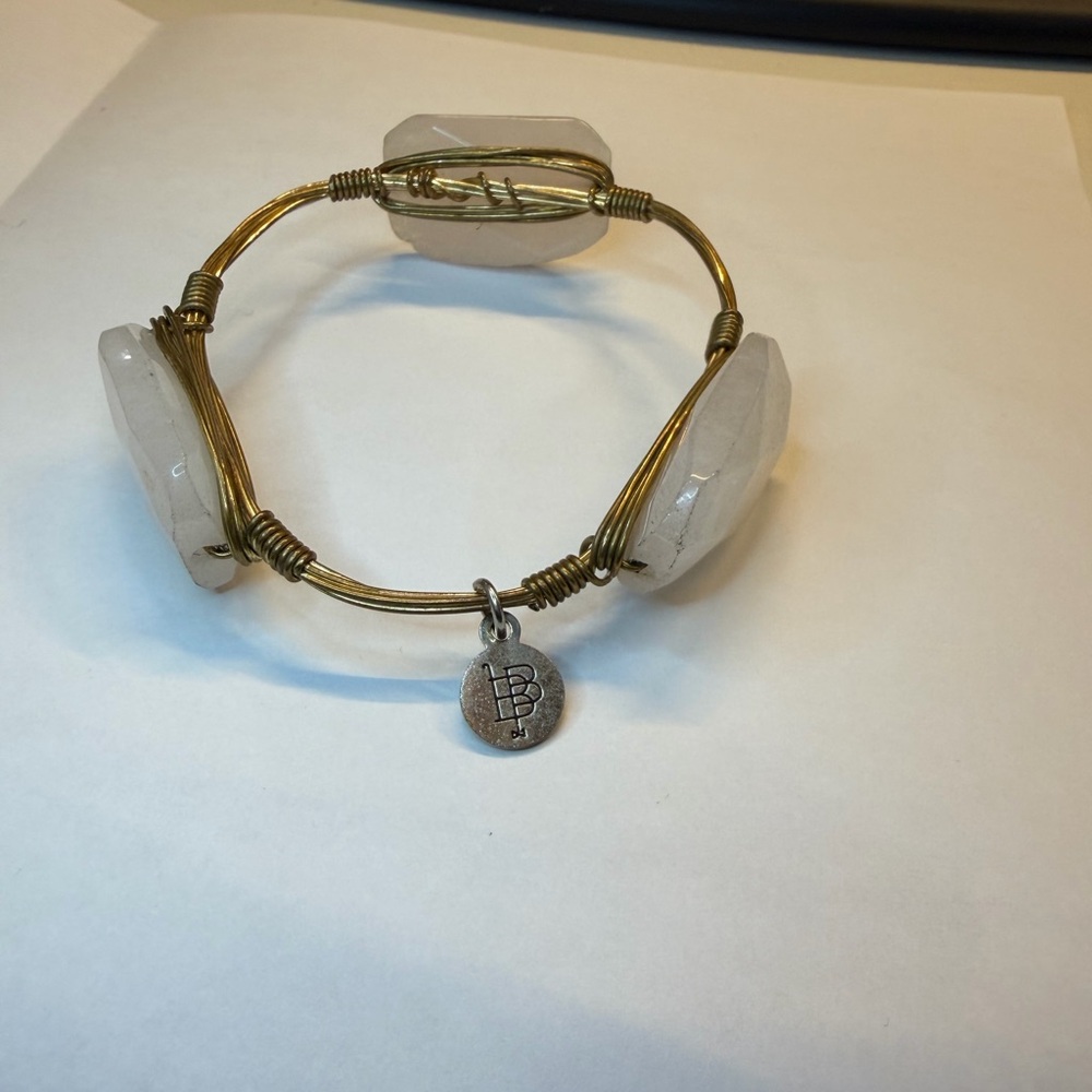 Gold and Pink Stone Wired Bracelet Jewelry